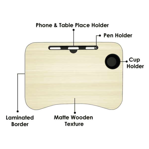 Foldable Multipurpose Laptop table in Natural Colour by Story by Fern India