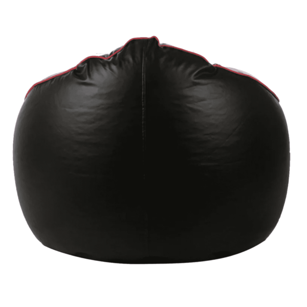 Ahddum obmoc XXXL Bean Bag & Round Pouffe with Beans in Black Colour with Pink Piping by Fern India