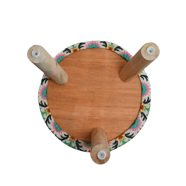 Sixela Seating Stool With Digital Print by Fern India