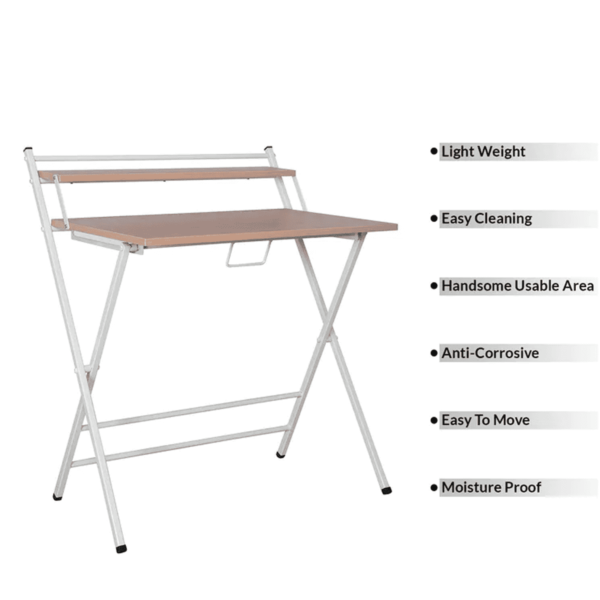 Anaidni Foldable Study Table in Bavarian Beech Finish by Fern India