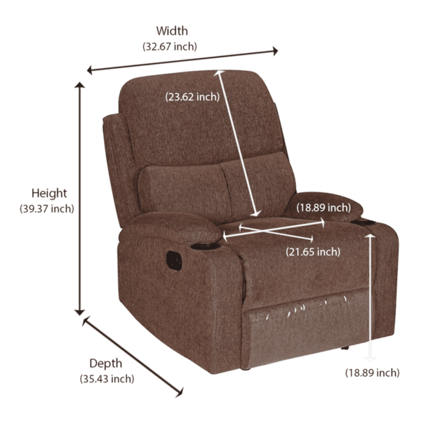 Ttam 1 Seater Recliner in Brown Color by FernIndia.com