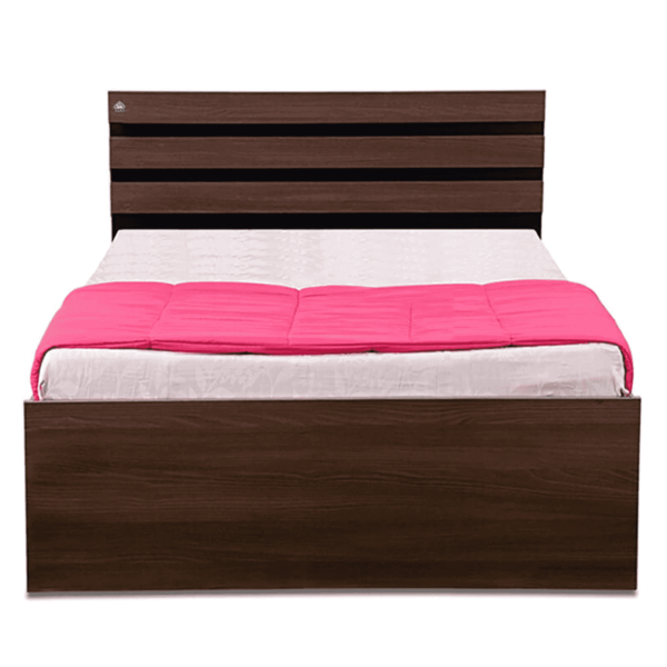 Aococ Single Bed with Storage in Black & Dark Acacia Matte Finish by Fern India