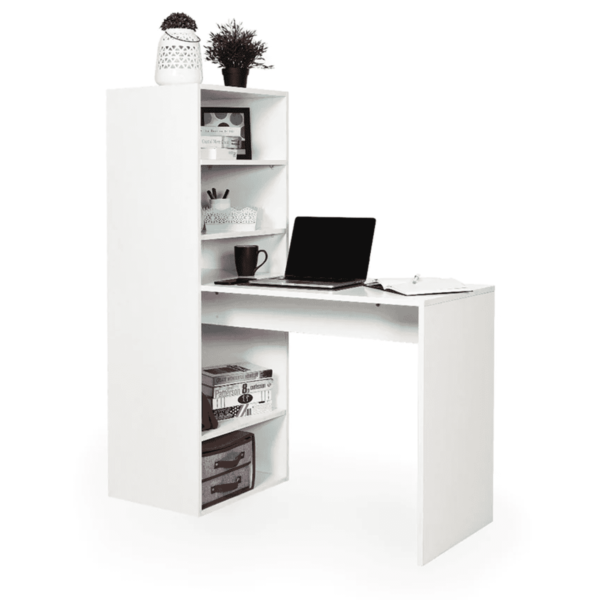 Hctuh Corner Study Table in Frosty White Colour by Fern India