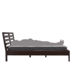 Nref Queen Size Bed in Walnut Brown Matte Finish by Fern India