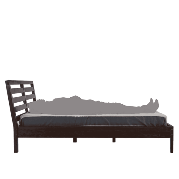 Nref Queen Size Bed in Walnut Brown Matte Finish by Fern India