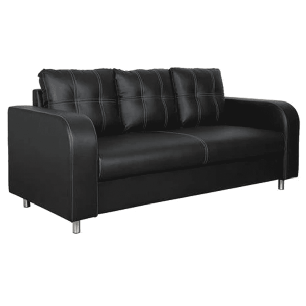 Akanat 3 Seater Sofa in Matte Black Colour by FernIndia.com