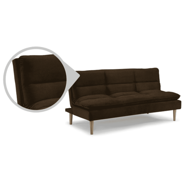 Niwrad Sofa Cum Bed In Chestnut Brown Colour by FernIndia.com
