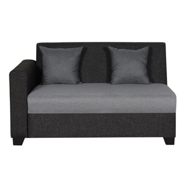 Ssilb 5 Seater LHS Sectional Sofa in Black & Grey Colour by FernIndia.com