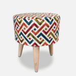 Sixela Seating Stool with Zig-Zag Design by Fern India