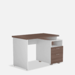 Yelkrab Study Table in Matte Frosty White & Walnut Brown Finish by Fern India