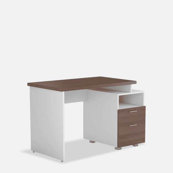 Yelkrab Study Table in Matte Frosty White & Walnut Brown Finish by Fern India