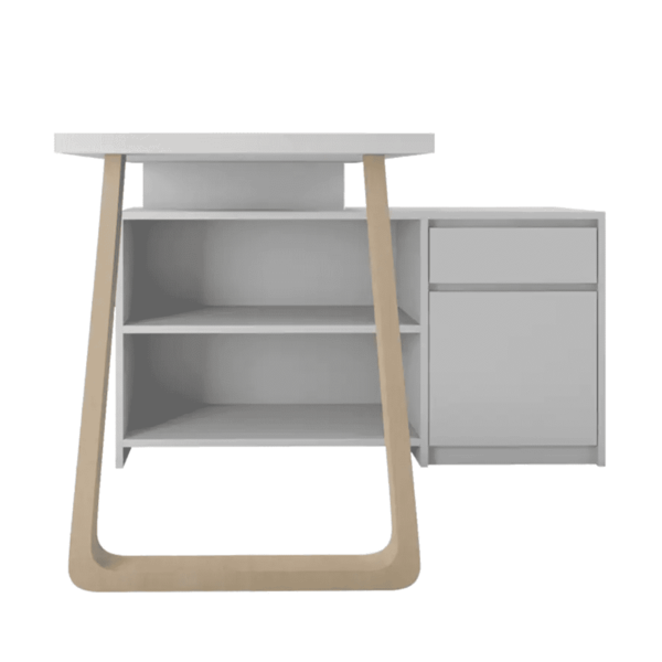 Aduj Study Table in Matte Frosty White Finish by Fern India