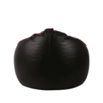 Ahddum obmoc XXXL Bean Bag & Round Pouffe with Beans in Black Colour with Pink Piping by Fern India