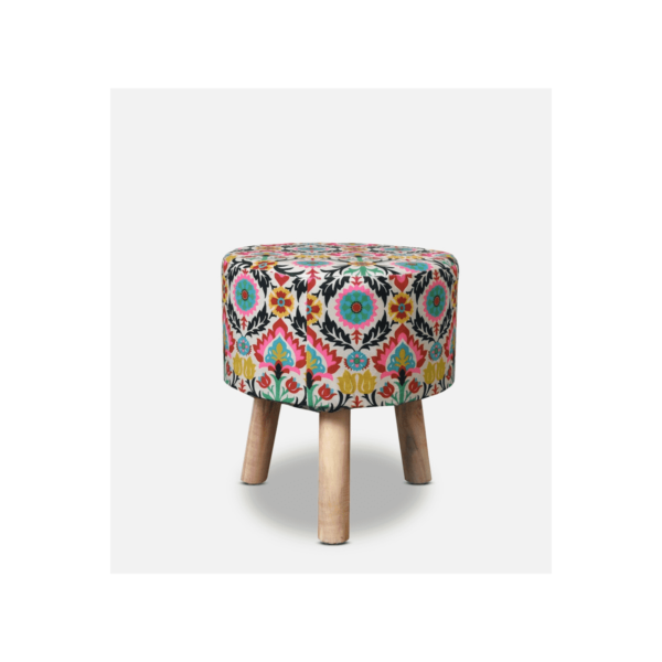 Sixela Seating Stool With Digital Print by Fern India