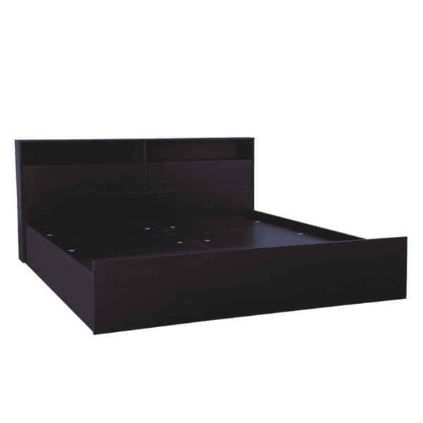 Xela King Size Bed with Storage in Dark Walnut Finish by Fern India
