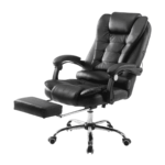 Manager Office Chair with Massager & Footrest in Black Colour by Fern India