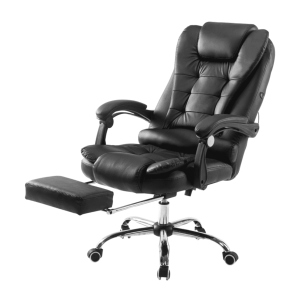 Manager Office Chair with Massager & Footrest in Black Colour by Fern India