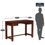 Erialc Solid Wood Study Table in Honey Oak Finish by Fern India