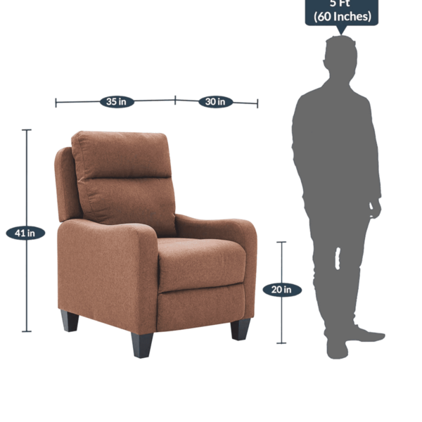 Rotnev Manual Pushback Recliner In Tan Color by FernIndia.com
