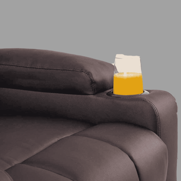 Yssalc 1 Seater Manual Reliner With Cupholder in Brown Colour by FernIndia.com