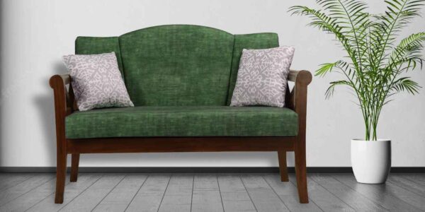 Tnagele 2 Seater Sofa in Sea Blue Colour by FernIndia.com