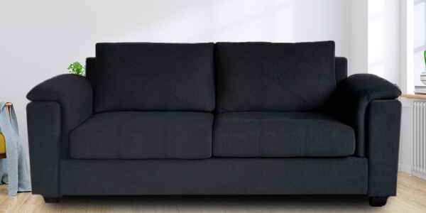 Adnama 3 Seater Sofa in Charcoal Grey Colour By FernIndia.com