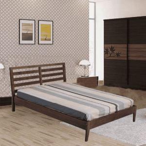 Obmin Queen Size Bed in Black Finish by Fern India