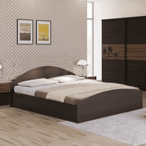 Okie Queen Size Bed in Wenge & Light Bali Oak Finish with Box Storage By Fern India