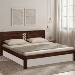 Oznerol Solid Wood King Size Bed in Provincial Teak Finish By Fern India