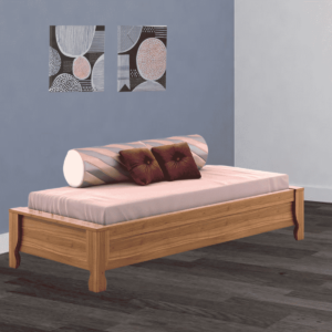 Omsok Polo Single Bed in Natural Teak Finish by Fern India