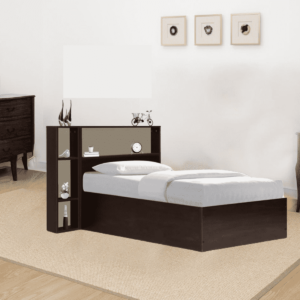 Lapo Single Bed in Walnut Finish by Fern India