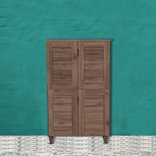 Uoruj 4 Door Shoe Cabinet in Columbia Walnut Finish by Fern India