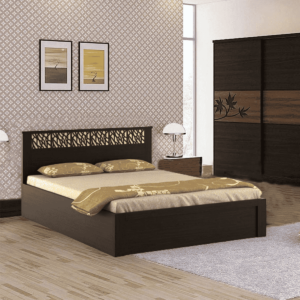 Omsok Weave King Size Bed with Storage in Vermount Finish By Fern India