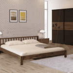Droftreh Solid Wood Queen Size Bed in Rustic Teak Finish By Fern India