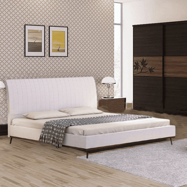 Osnola Upholstered King Size Bed in Beige Colour By Fern India