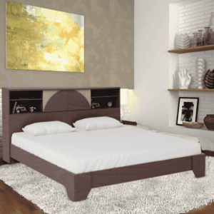 Adiv King Size Bed with Headboard Storage in Wenge Finish By Fern India