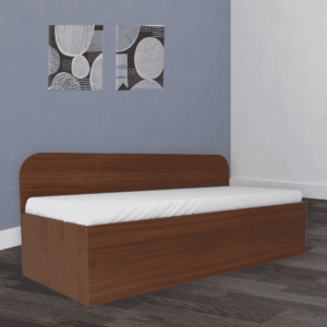 Nawid Single Bed with Storage in Walnut Color by Fern India