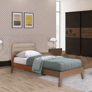 Sdeel Single Bed in Dark Oak Finish by Fern India