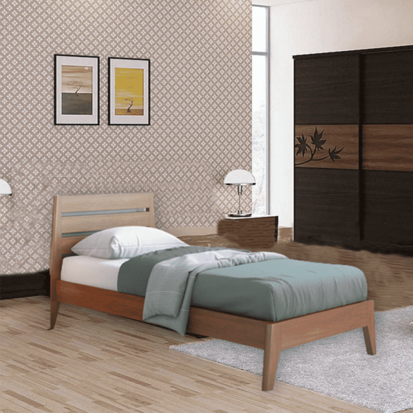 Sdeel Single Bed in Dark Oak Finish by Fern India
