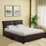 Atuoyr King Size Bed with Box Storage in Wenge Finish By Fern India