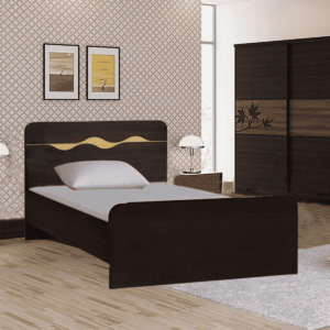 Lriws Single Bed with Storage in Wenge Finish by Fern India