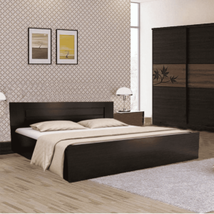 Noiram King Size Bed with Storage in Wenge Finish by Fern India