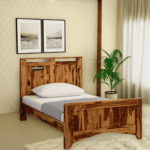 Yacsib Solid Wood Single Bed Without Storage In Rustic Teak Finish By Fern India