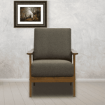 Yrelev 1 Seater Sofa in Red Colour with Brown Oak Finish by FernIndia.com