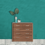 Okuy Wide Chest of 5 Drawers in Columbia Walnut Finish by Fern India