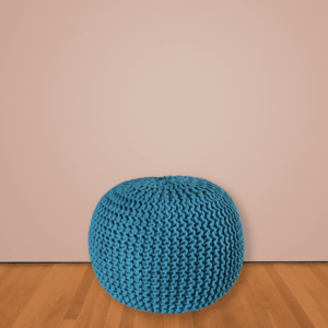 Ainamor Knitted Pouffe in Aqua Colour by Fern India