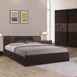 Notlob King Size Bed with Storage in Wenge Finish by Fern India