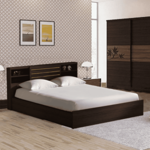 Otiak Queen size Bed with Storage in Wenge Finish by Fern India