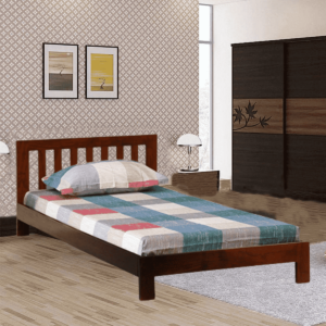 Nairo Solid Wood Single Bed In Honey Oak Finish by Fern India