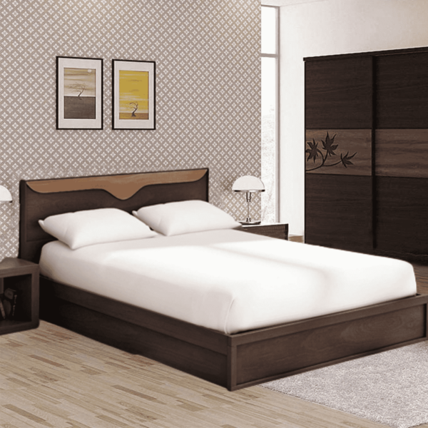 Yliac Queen Size Bed with Drawer Storage in Wenge Finish By Fern India